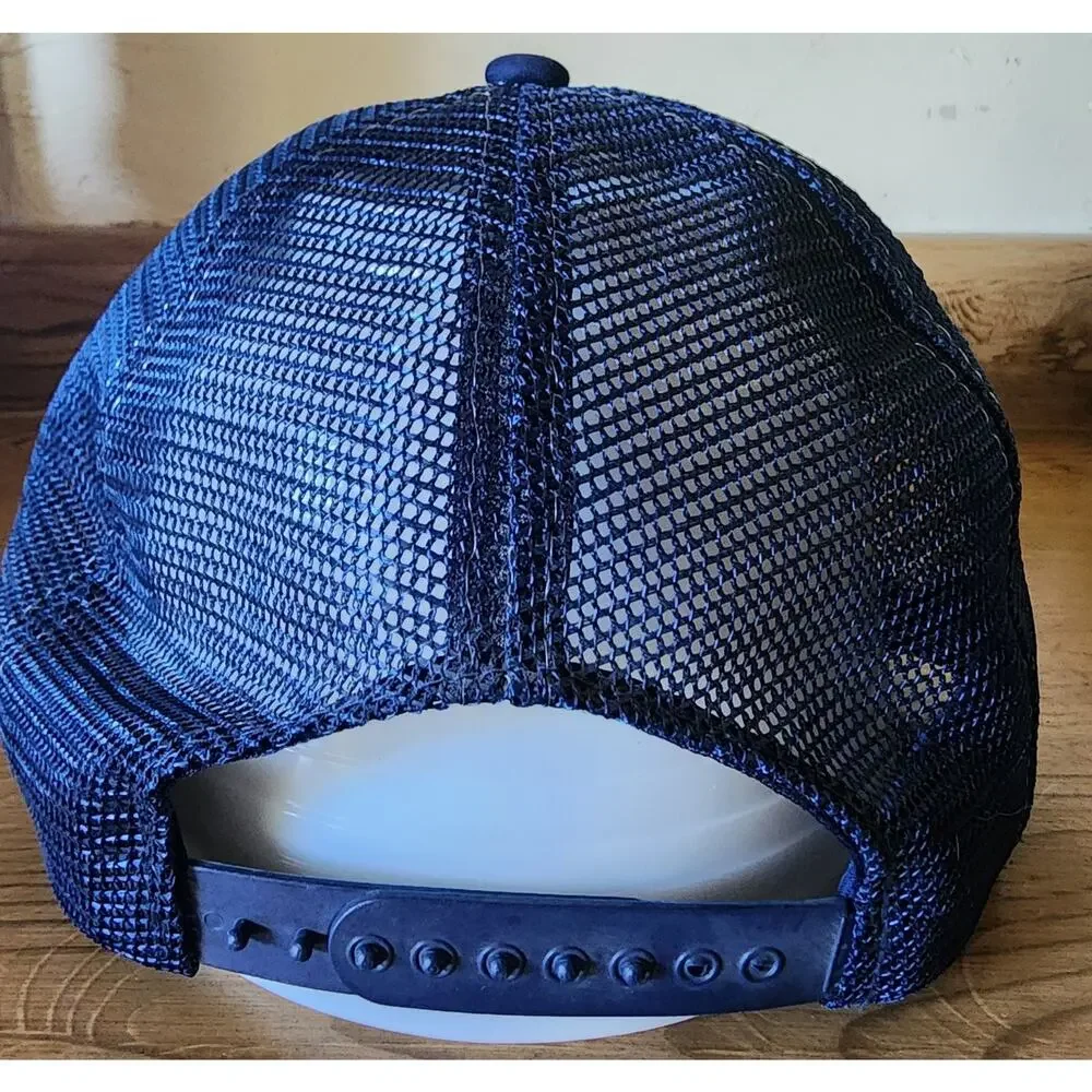 Calhead Trucker Hat Style 76 Mellen Centennial 1986 Adult Snapback Blue